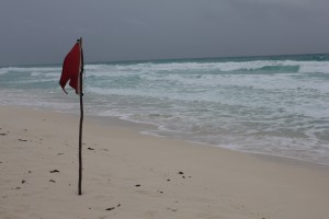 It's gray and raining but it is still lovely to go to the beach (Playa Marlin)