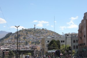 The view of the hill over Quito