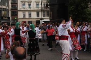 Some traditional folk dancing on the streets