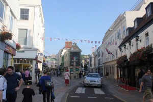 Walking through the town centre