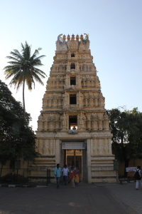 A hindu temple behind palace